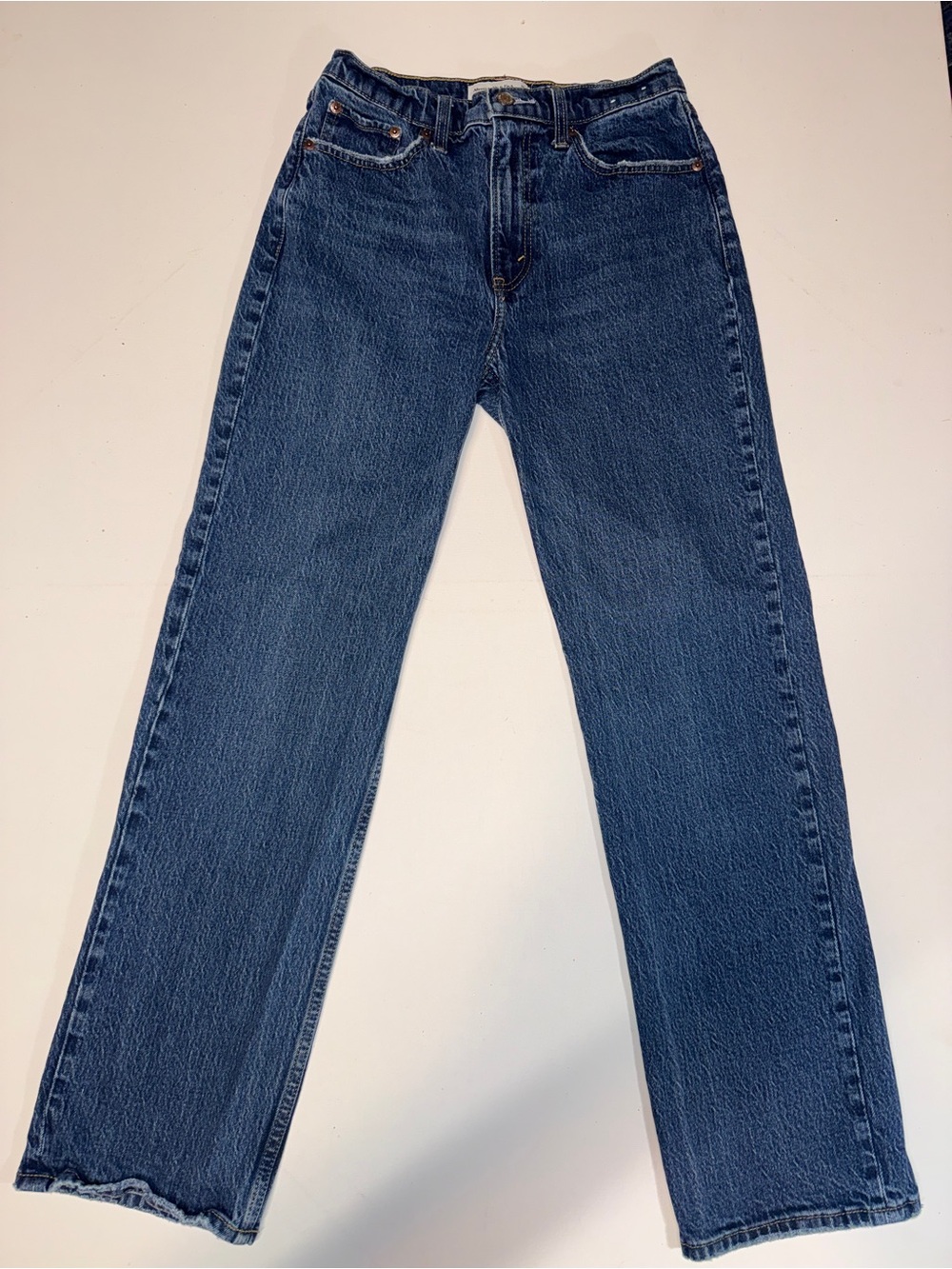 Abercrombie & Fitch Men's Straight-Leg Jeans in Dark Blue Wash